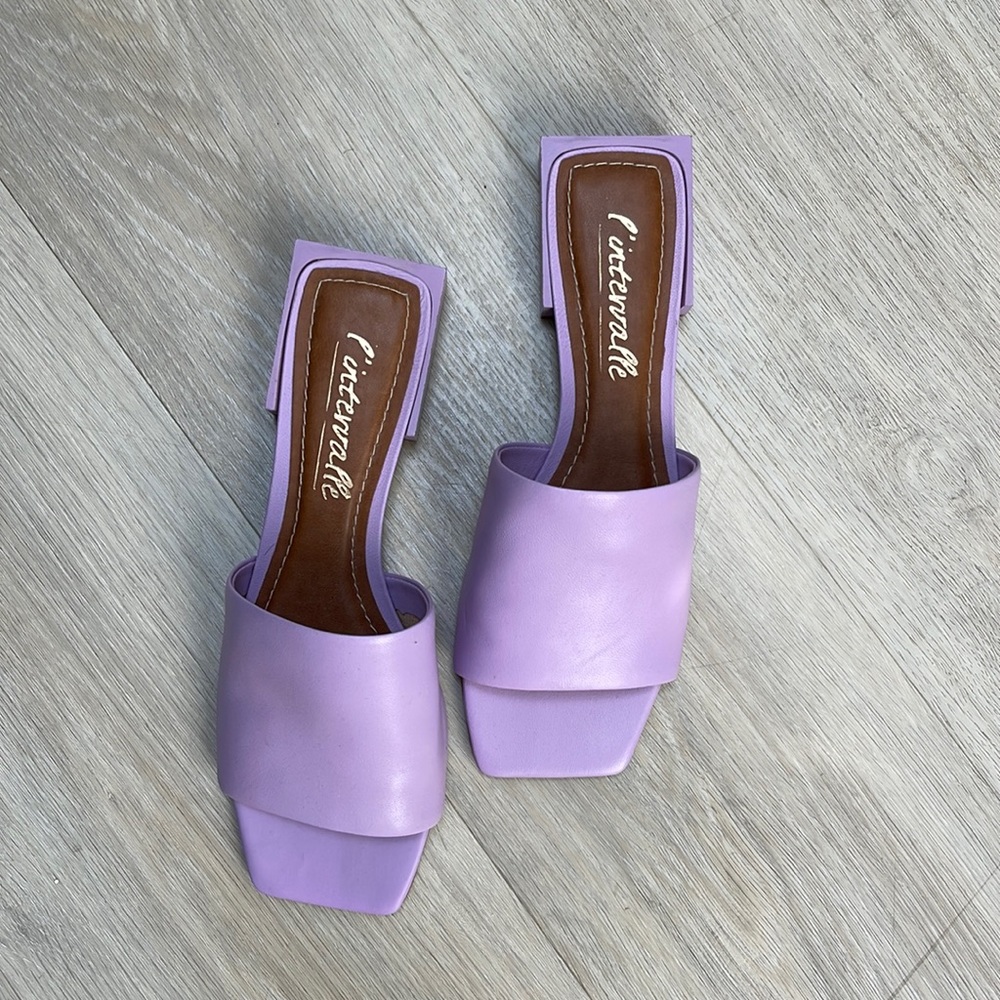 Brand New L'intervalle Bolivar Lilac Leather Slides